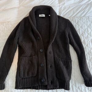 Buck Mason Dark Brown Cardigan Sweater